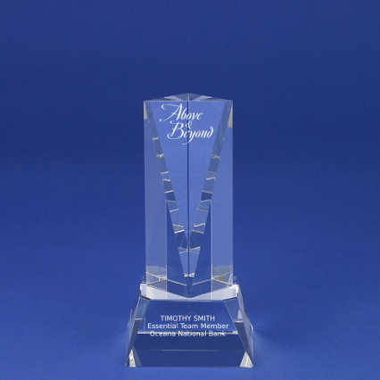 Crystal Sculpture Trophy - Triangle